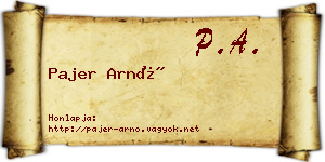 Pajer Arnó névjegykártya